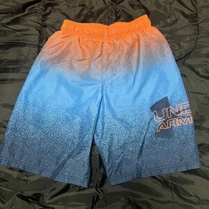 Kids Under Armour Orange and Blue Swimming Trunks